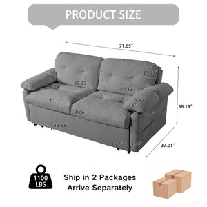 SKYMALL Convertible Pull Out Sofa Bed Queen Size with Side Storage - view 6