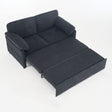SKYMALL Convertible Pull Out Sofa Bed Queen Size with Side Storage in Black
