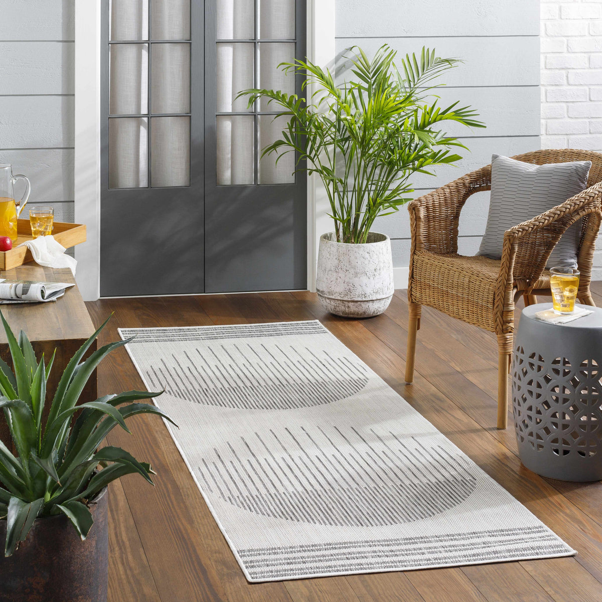 Aviya Light Gray Outdoor Area Rug - Clearance