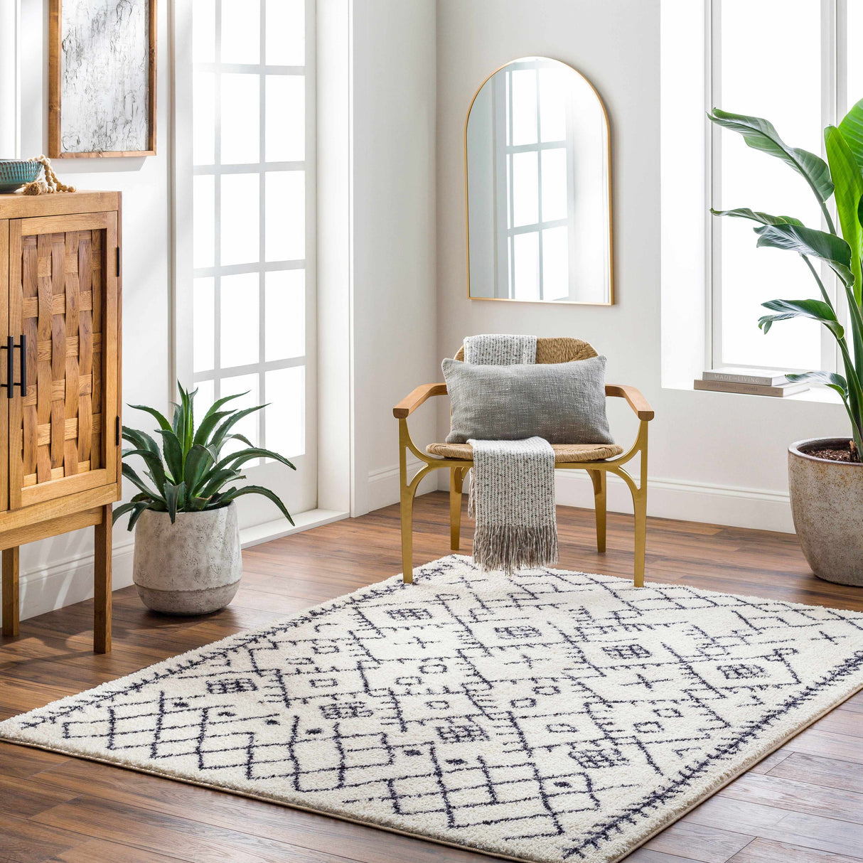 Elyes Beige Washable Area Rug - Clearance