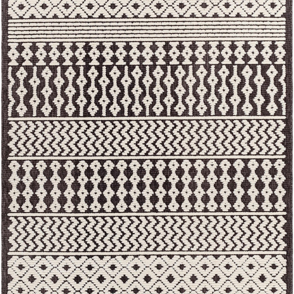 Drago Black Trellis Washable Rug - Clearance