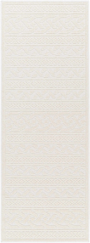 Fadey White 3D Washable Rug