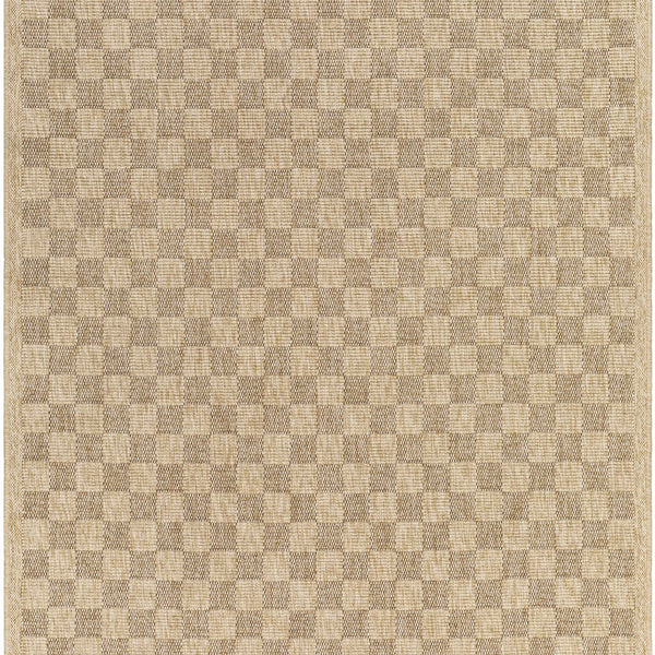 Jurek Beige Checkered Area Rug
