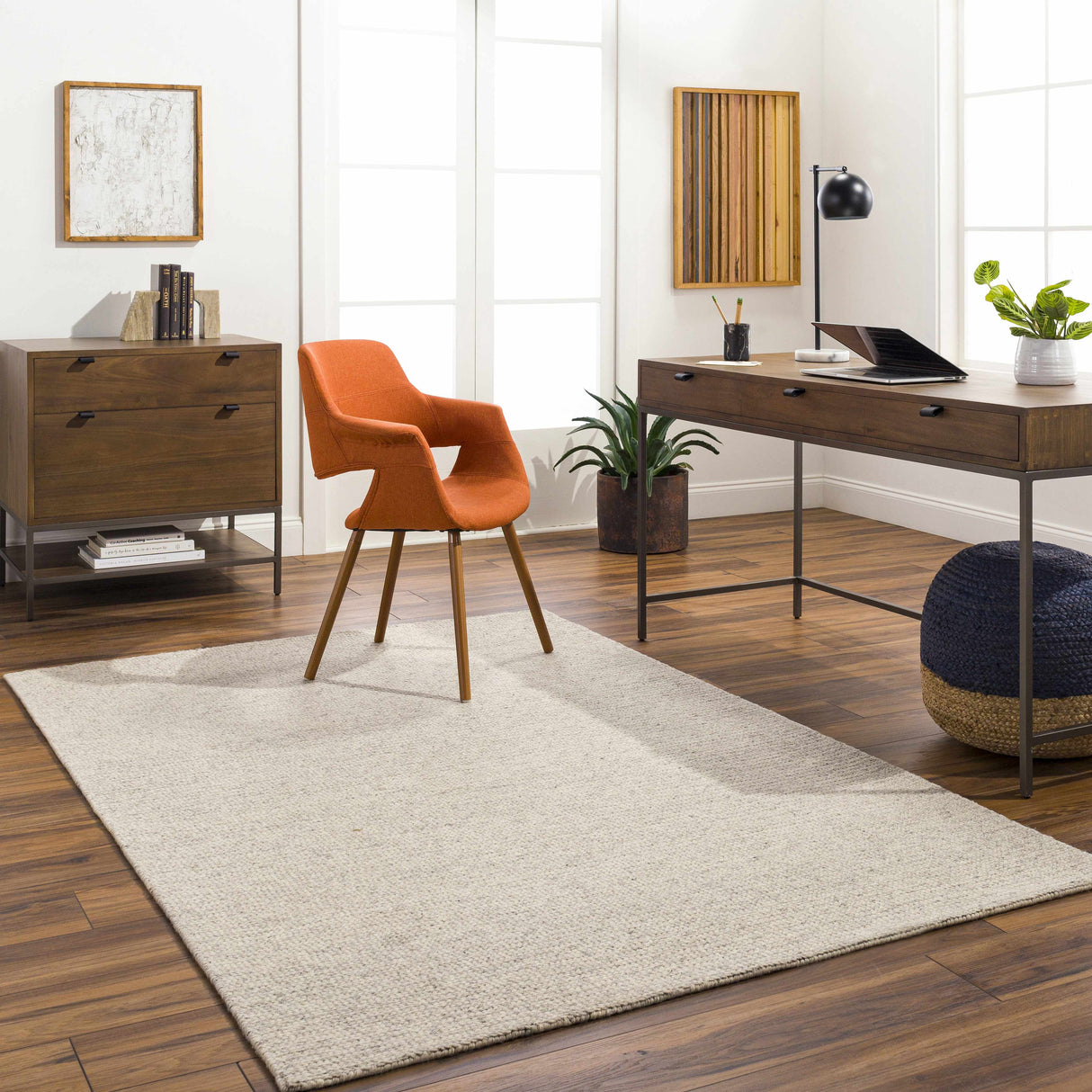 Alyra Beige Solid Area Rug - Clearance