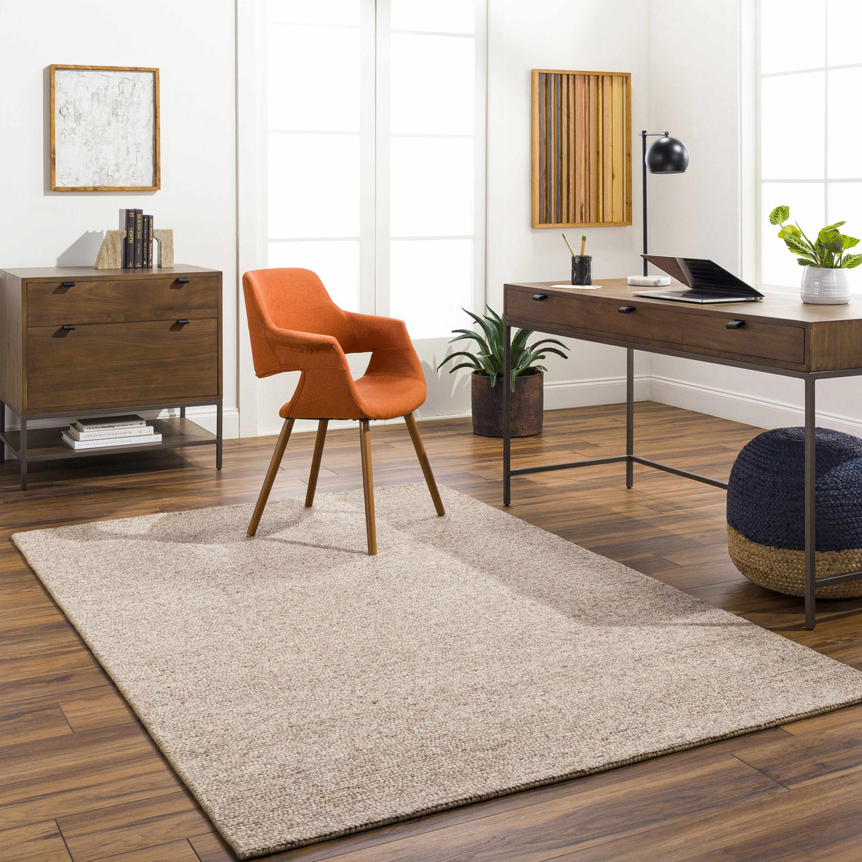 Alyra Tan Solid Area Rug - Clearance