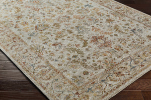 Asabi Tan Textured Rug with Fringes