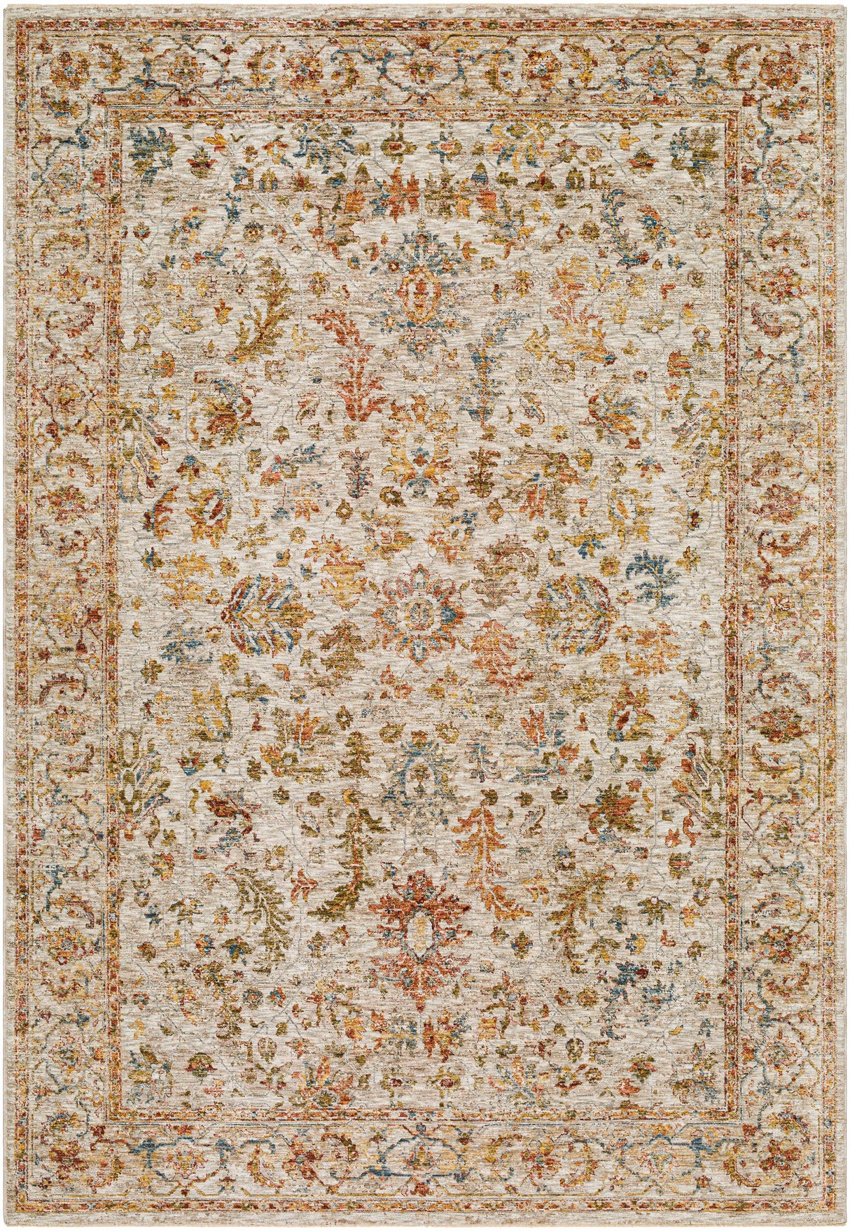 Asabi Beige Textured Rug with Fringes