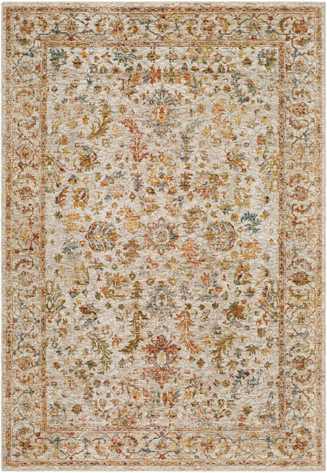 Asabi Beige Textured Rug with Fringes