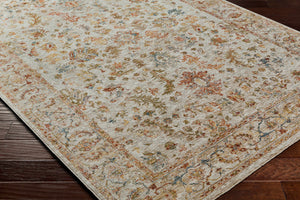 Asabi Beige Textured Rug with Fringes
