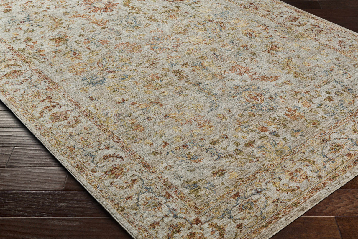 Asabi Beige Textured Rug with Fringes