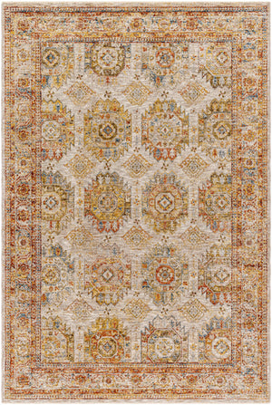 Crescentia Cream Textured Rug with Fringes