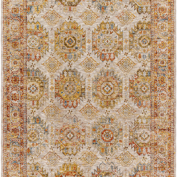 Crescentia Cream Textured Rug with Fringes