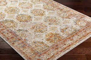 Crescentia Cream Textured Rug with Fringes