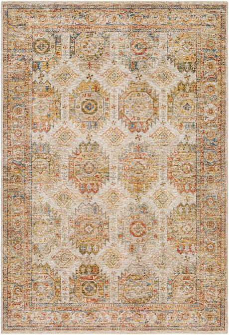 Crescentia Cream Textured Rug with Fringes