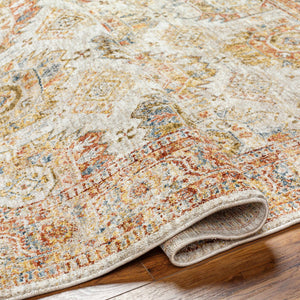 Crescentia Cream Textured Rug with Fringes