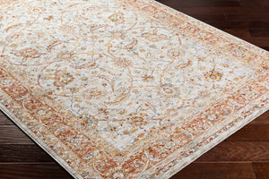 Dyan Cream Textured Rug with Fringes