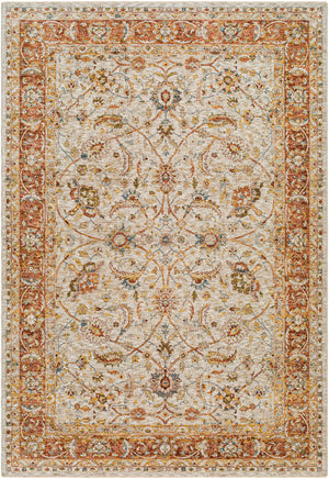 Dyan Cream Textured Rug with Fringes