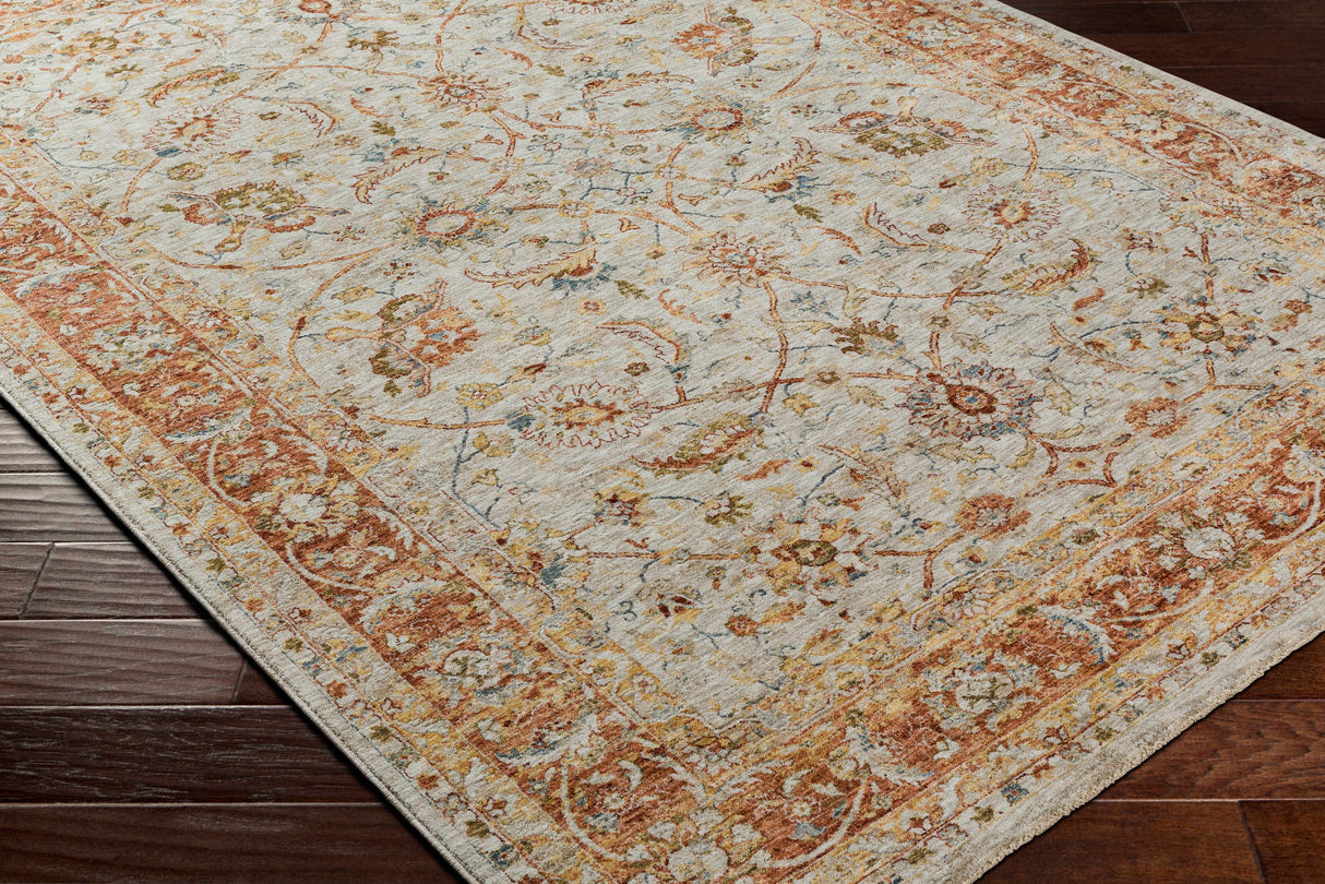 Dyan Cream Textured Rug with Fringes