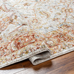 Dyan Cream Textured Rug with Fringes