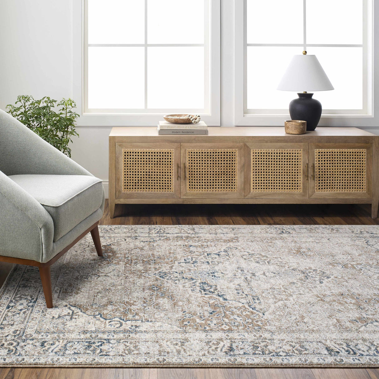 Jemma Brown Medallion Area Rug - Clearance
