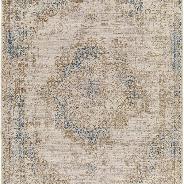Kosta Beige & Blue Medallion Area Rug - Clearance
