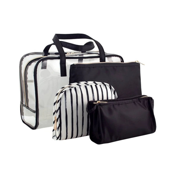 Sonia Kashuk Makeup Organizer Bag Set Clear Weekender 4 Bags - New