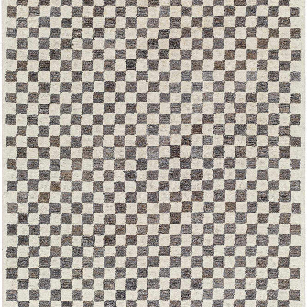 Halen Taupe Checkered Area Rug