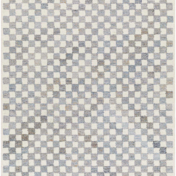 Halen Gray Checkered Area Rug