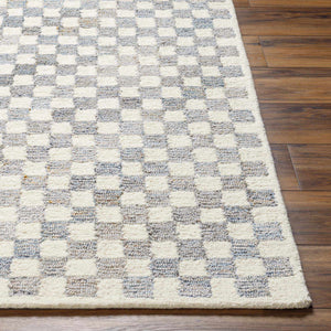 Halen Gray Checkered Area Rug