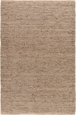 Aneko Khaki Handwoven Leather Rag Carpet - Clearance