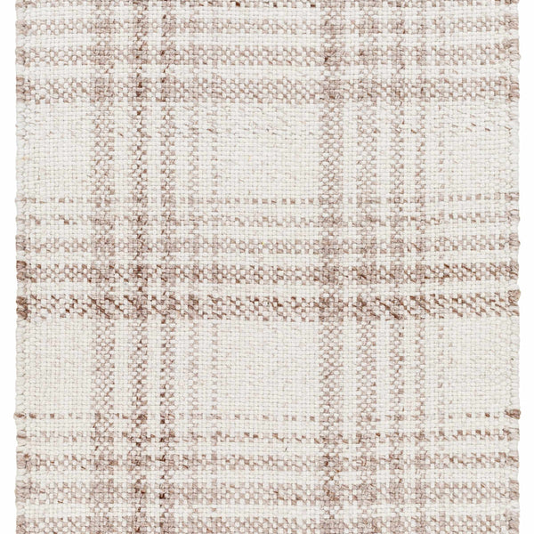 Inara Light Brown Plaid Hand Woven Area Rug