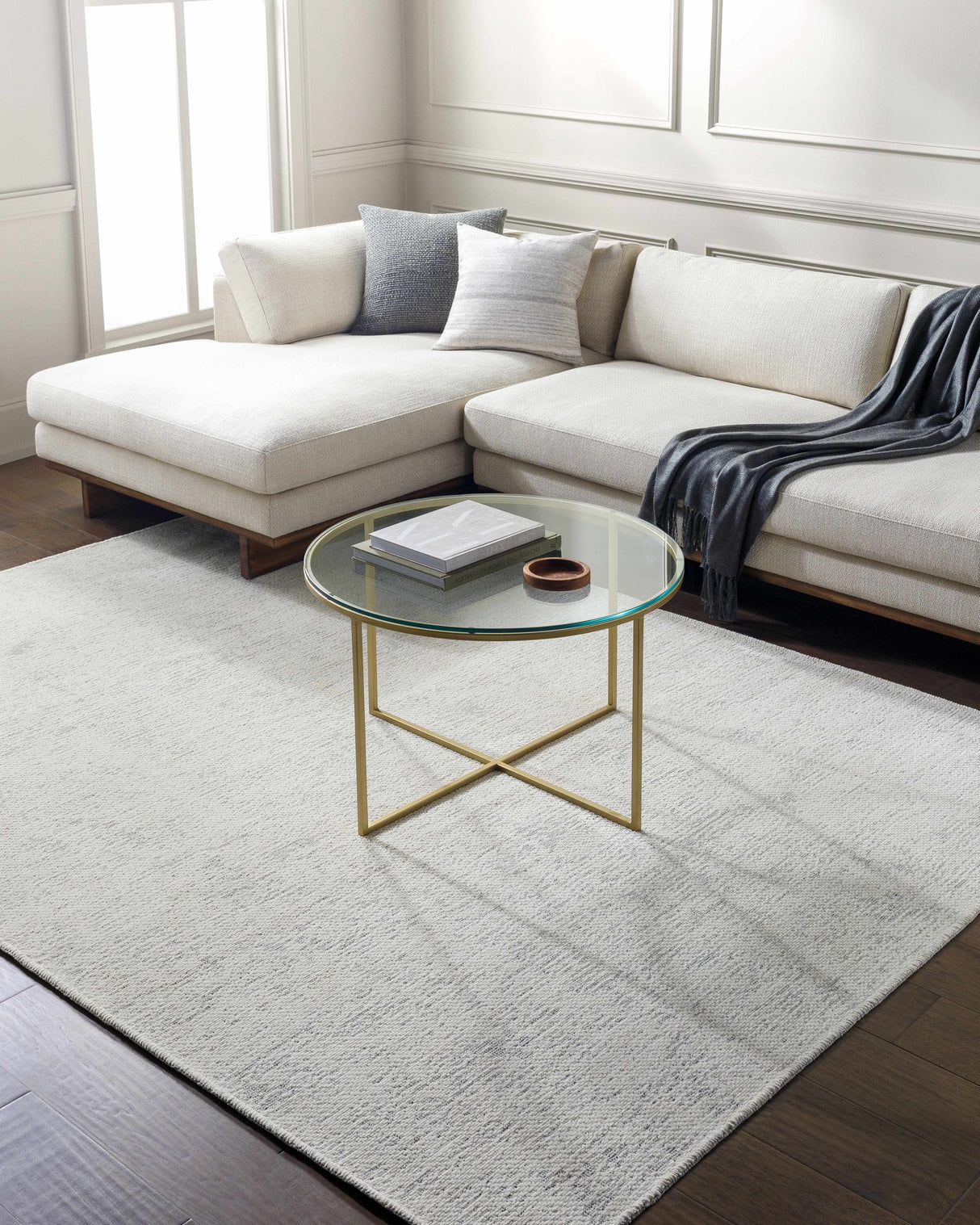 Isako Gray Solid Washable Area Rug - Clearance