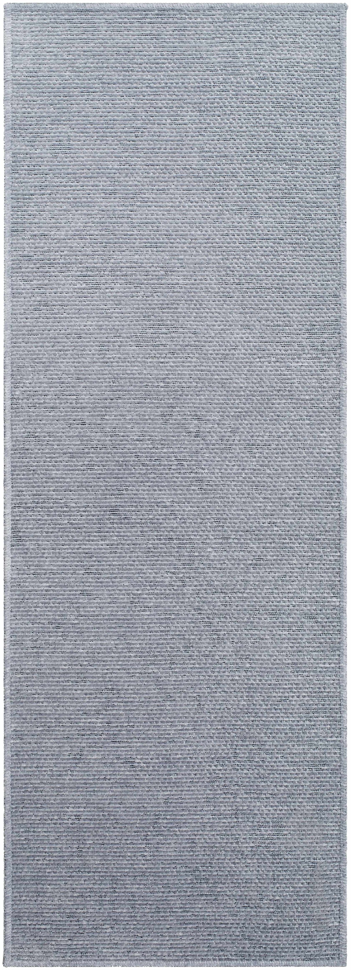 Isako Blue & Gray Solid Washable Area Rug - Clearance