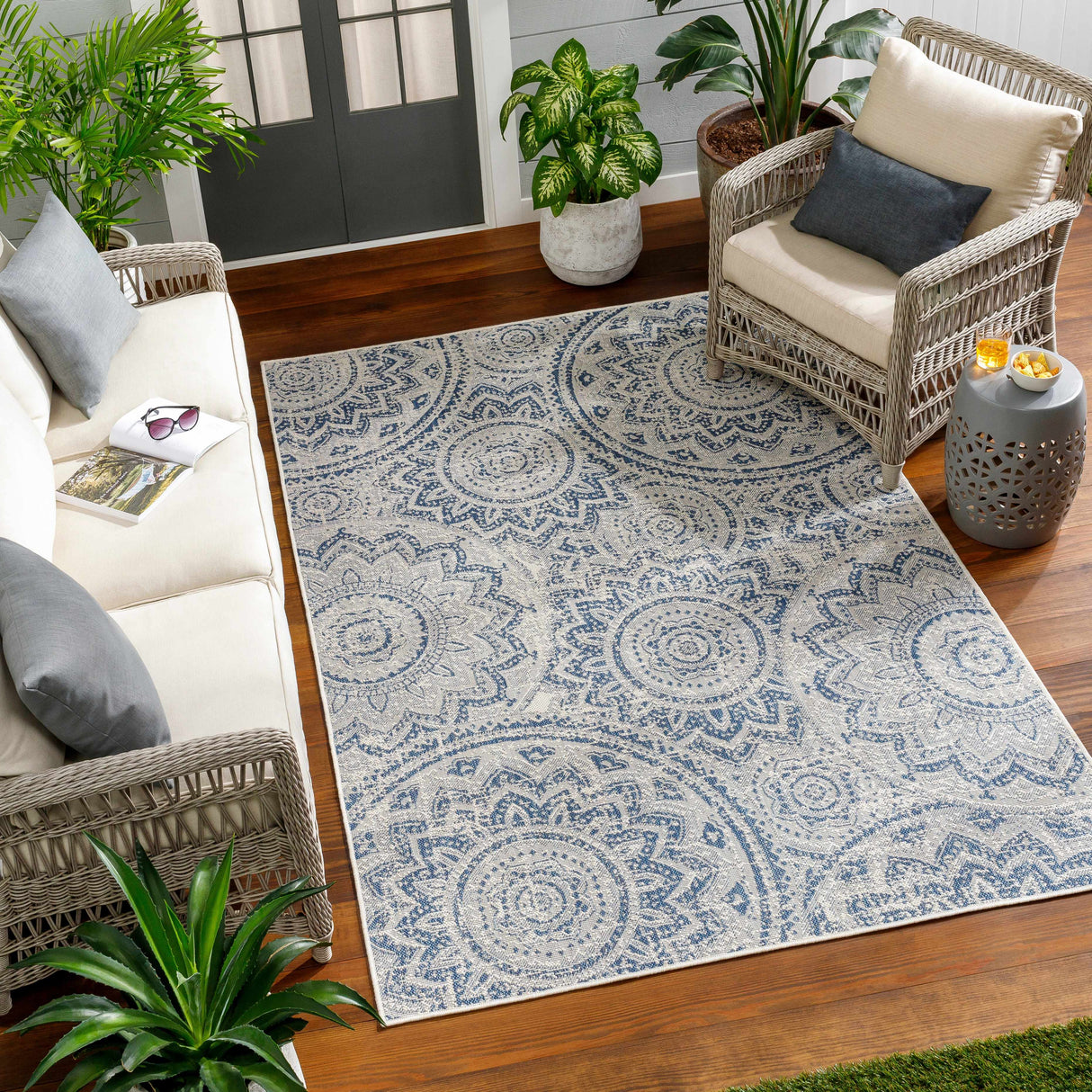 Ayala Blue Durable Rug