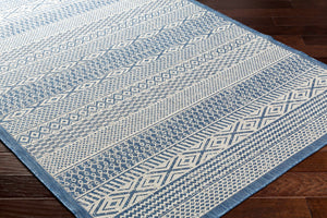 Humla Blue Aztec Area Rug - Clearance