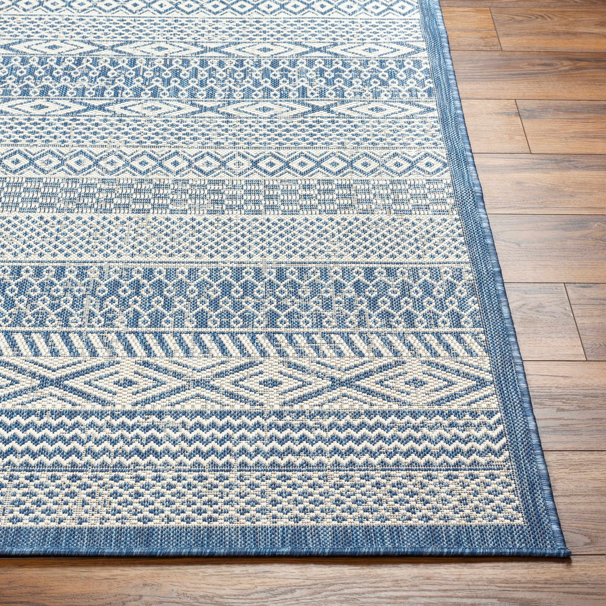 Humla Blue Aztec Area Rug - Clearance