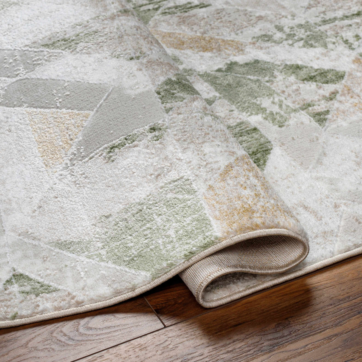 Gonca Green Geometric Area Rug