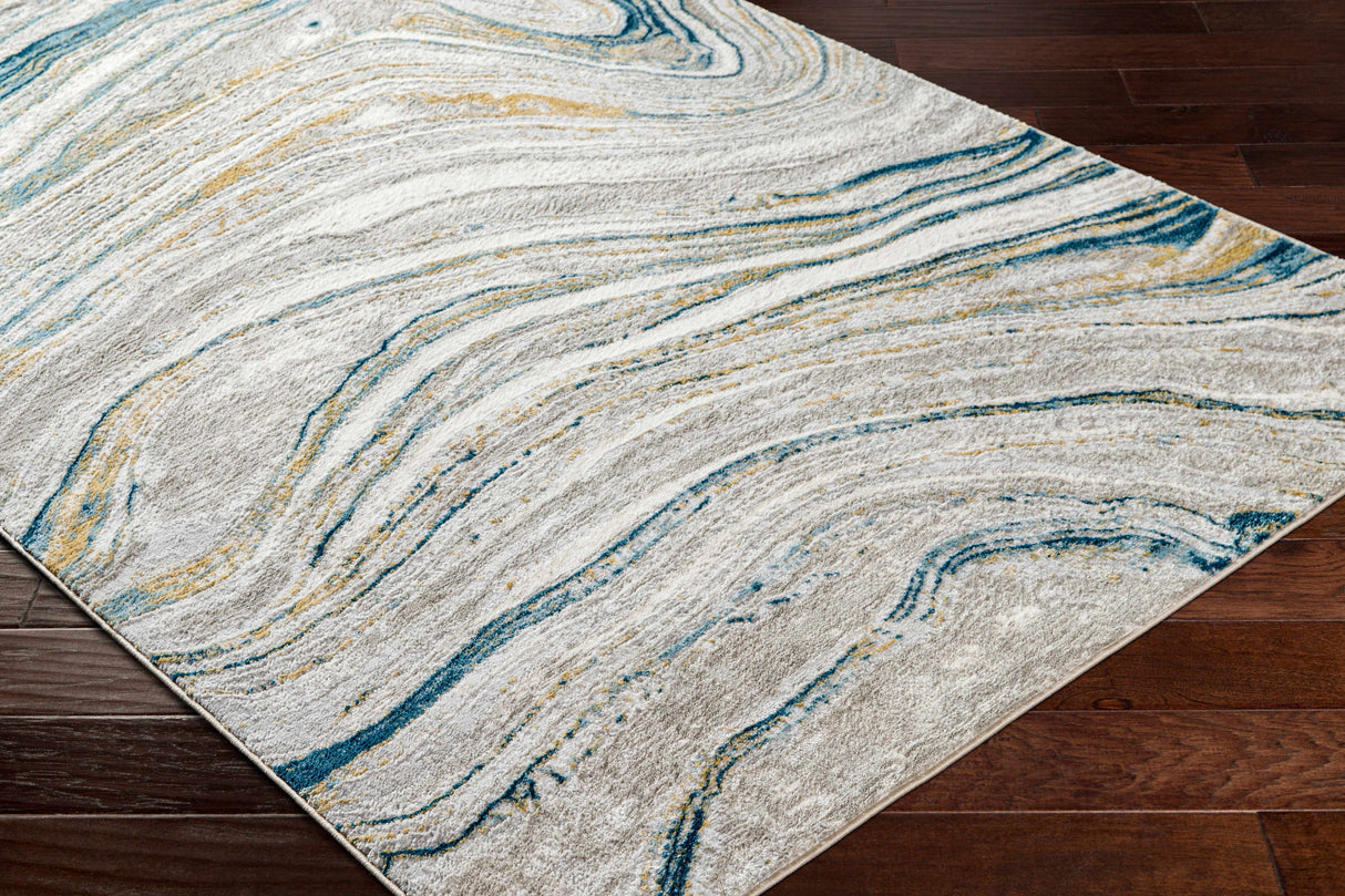 Gregg Silver Gray Marble Area Rug