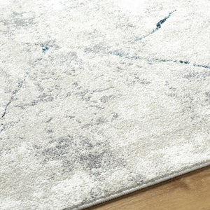Kynan Gray & Blue Marble Area Rug - Clearance