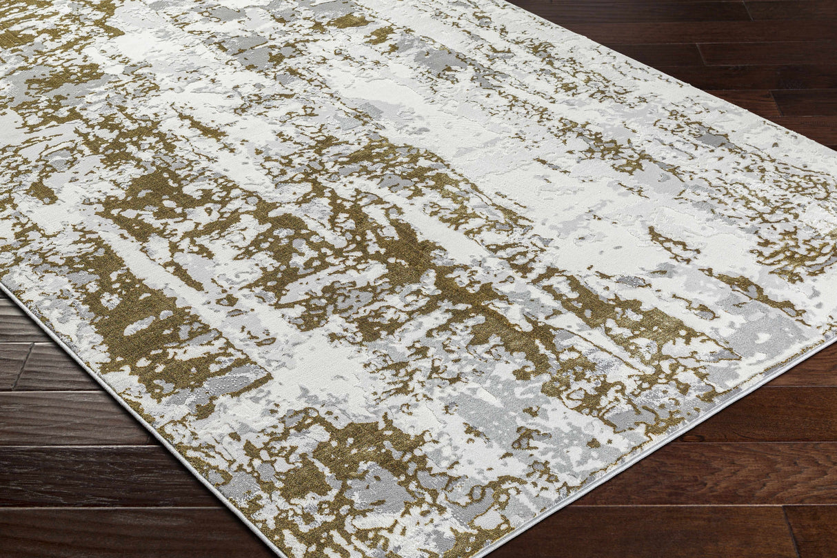 Junko Gray & Green Marble Area Rug - Clearance