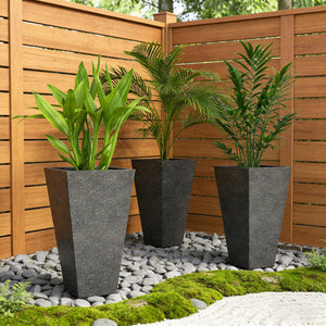 Stackable Taper Planters Set of 3 with Marble Finish - view 2