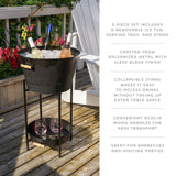 Black Beverage Tub with Stand & Tray