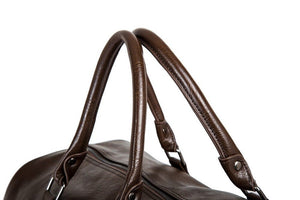 Large PU Leather Travel Duffel Bag Lightweight Carry On Weekender 45cm