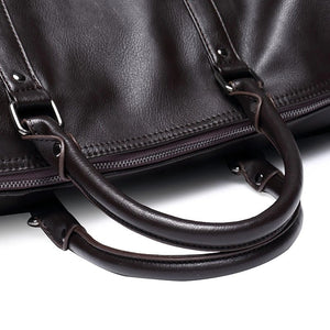 Large PU Leather Travel Duffel Bag Lightweight Carry On Weekender 45cm