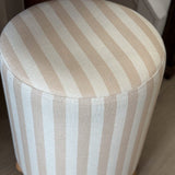 Striped Upholstered Stool Ottoman