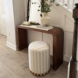 Striped Upholstered Stool Ottoman