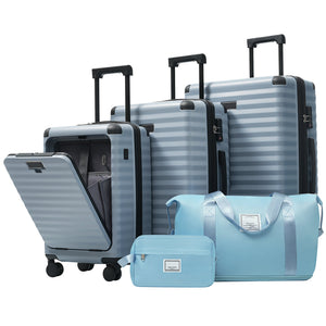 SUM Luggage Deluxe 5-Piece Hard-Side Luggage Set with USB and TSA Locks