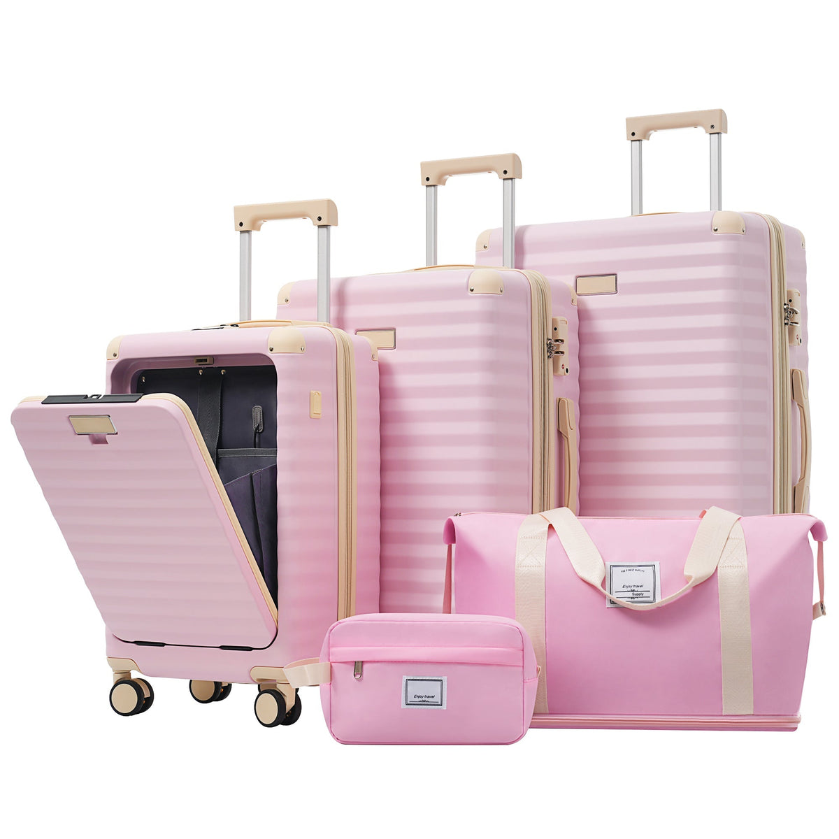 SUM Luggage Deluxe 5-Piece Hard-Side Luggage Set with USB and TSA Locks - view 6