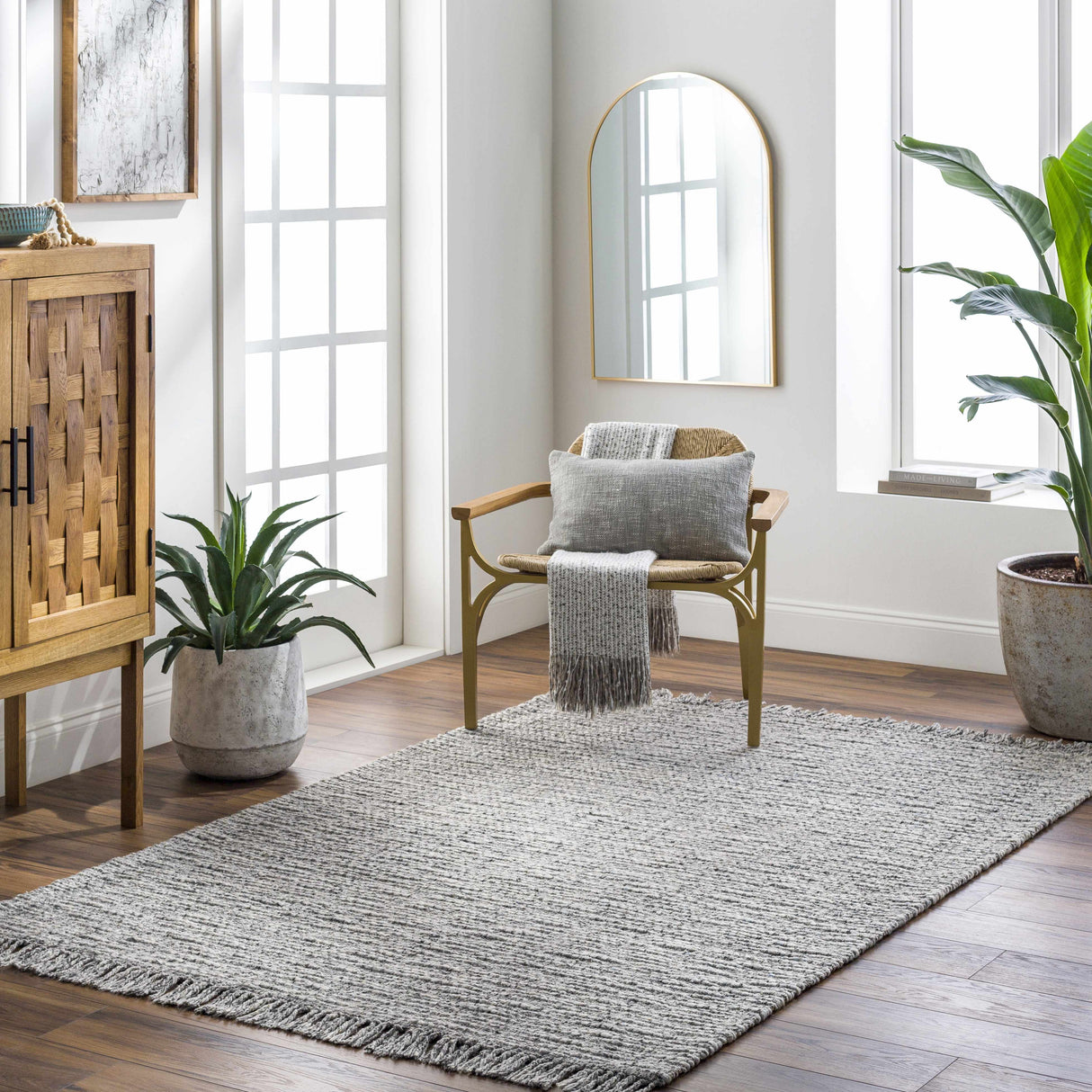 Amiel Gray Hand Woven Area Rug - Clearance