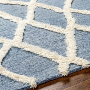 Adica Blue Wool Area Rug - Clearance